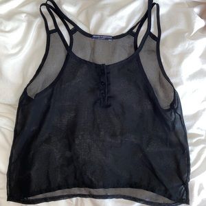 Brandy Melville Sheer Black Tank Top